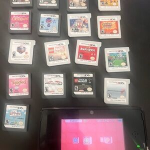 Nintendo 3DS Game Cartridge Set with Red Display